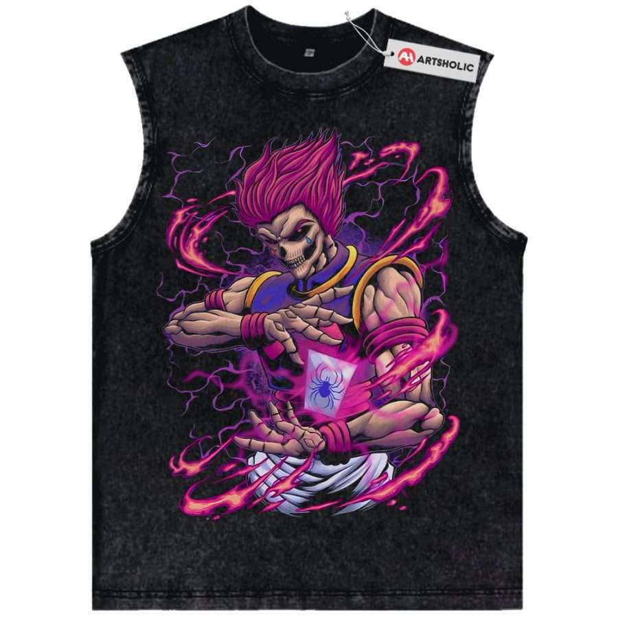Alternative view of Skull Hisoka Tank Top, Hunter x Hunter Tank Top, HxH Tank Top, Anime Tank Top, Vintage Tank Top