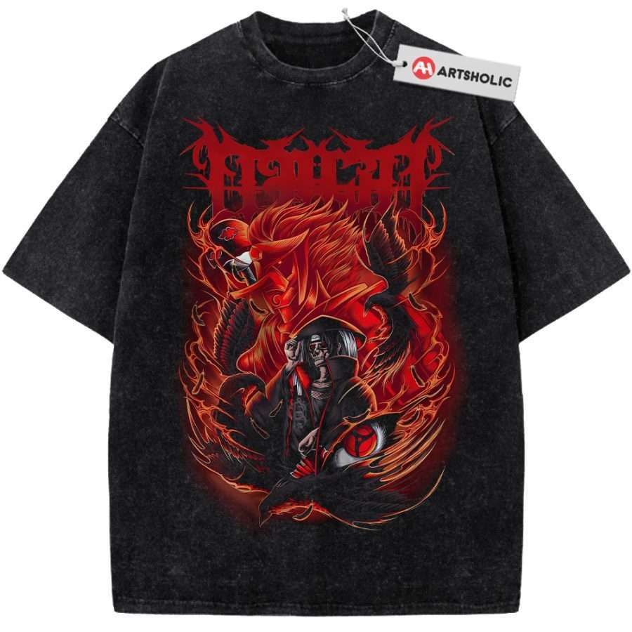 Alternative view of Skull Itachi Uchiha Shirt, Akatsuki - Naruto Shirt, Anime Shirt, Vintage T-Shirt