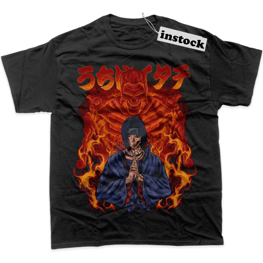 Skull Itachi Uchiha Shirt, Naruto Shirt, Anime Shirt, Graphic T-Shirt