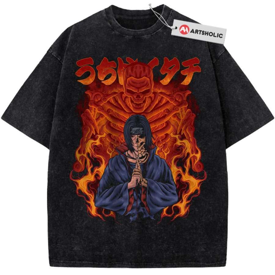 Alternative view of Skull Itachi Uchiha Shirt, Naruto Shirt, Anime Shirt, Vintage T-Shirt