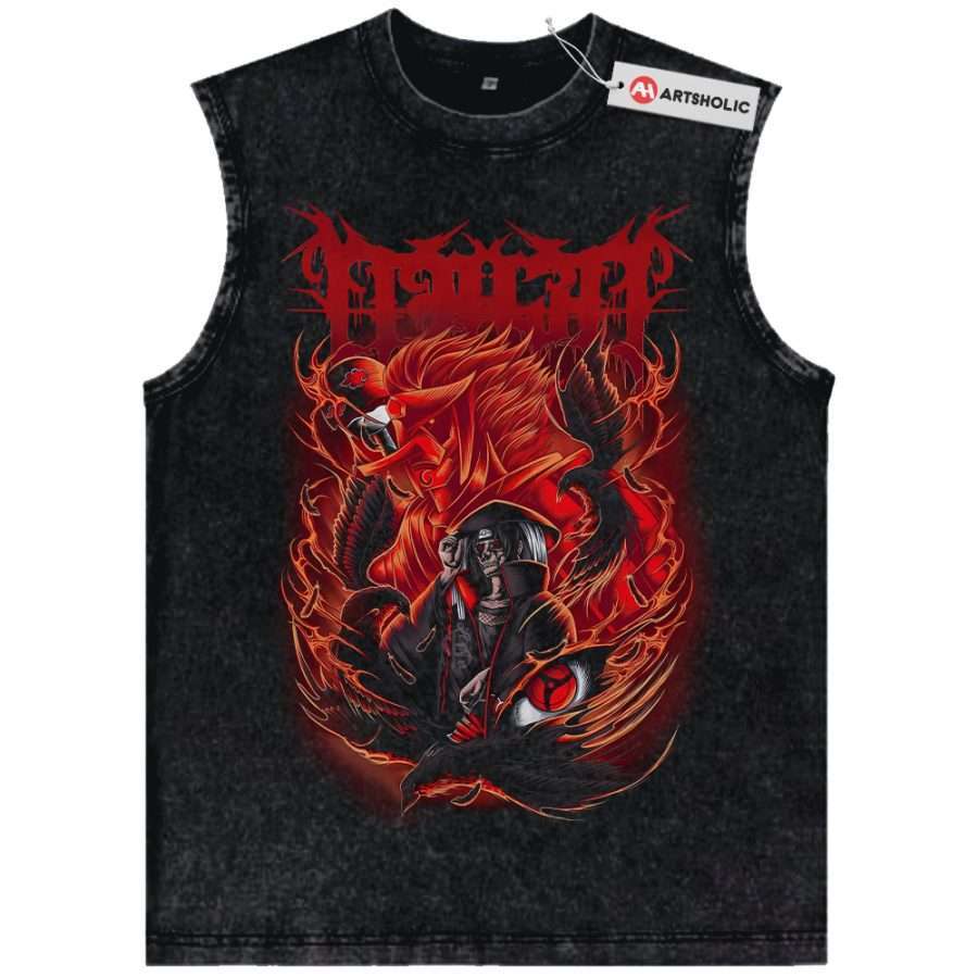 Alternative view of Skull Itachi Uchiha Tank Top, Akatsuki - Naruto Tank Top, Anime Tank Top, Vintage Tank Top