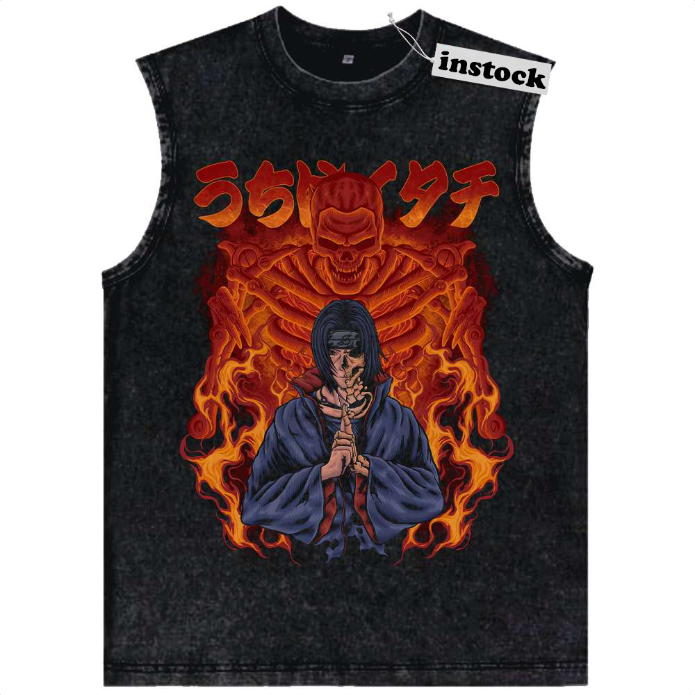Skull Itachi Uchiha Tank Top, Naruto Tank Top, Anime Tank Top, Vintage Tank Top