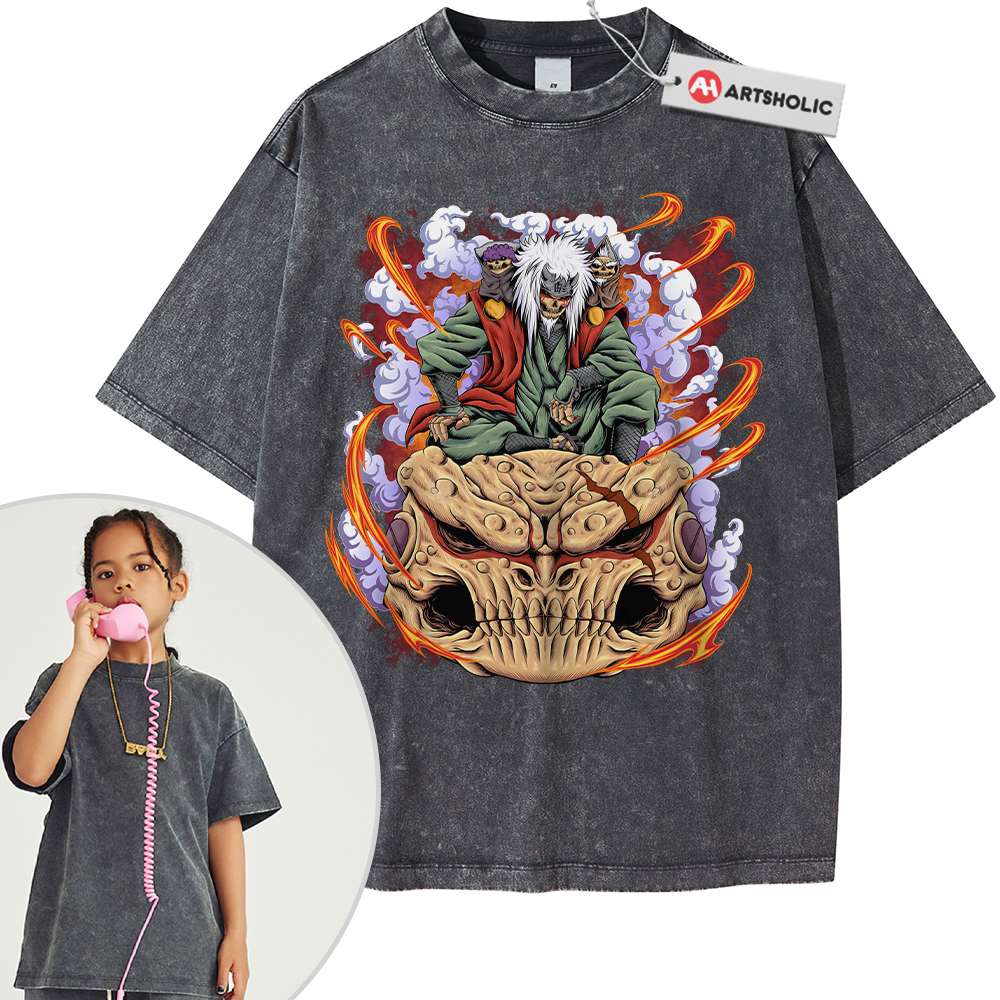 Skull Jiraiya Shirt For Kids, Naruto Shirt For Kids, Anime Shirt For Kids, Vintage T-Shirt For Kids - Image 5
