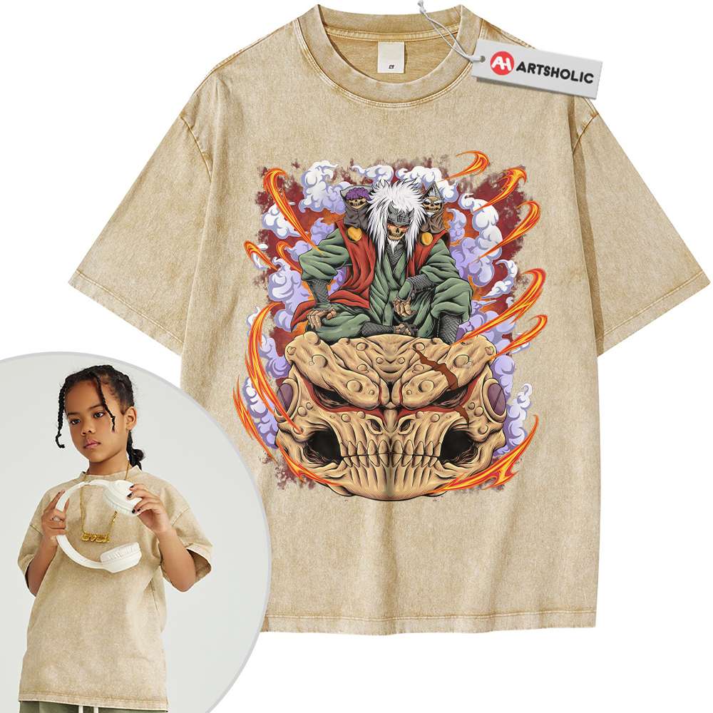 Alternative view of Skull Jiraiya Shirt For Kids, Naruto Shirt For Kids, Anime Shirt For Kids, Vintage T-Shirt For Kids
