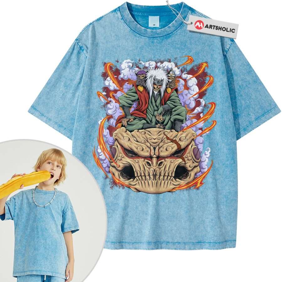 Skull Jiraiya Shirt For Kids, Naruto Shirt For Kids, Anime Shirt For Kids, Vintage T-Shirt For Kids - Image 7