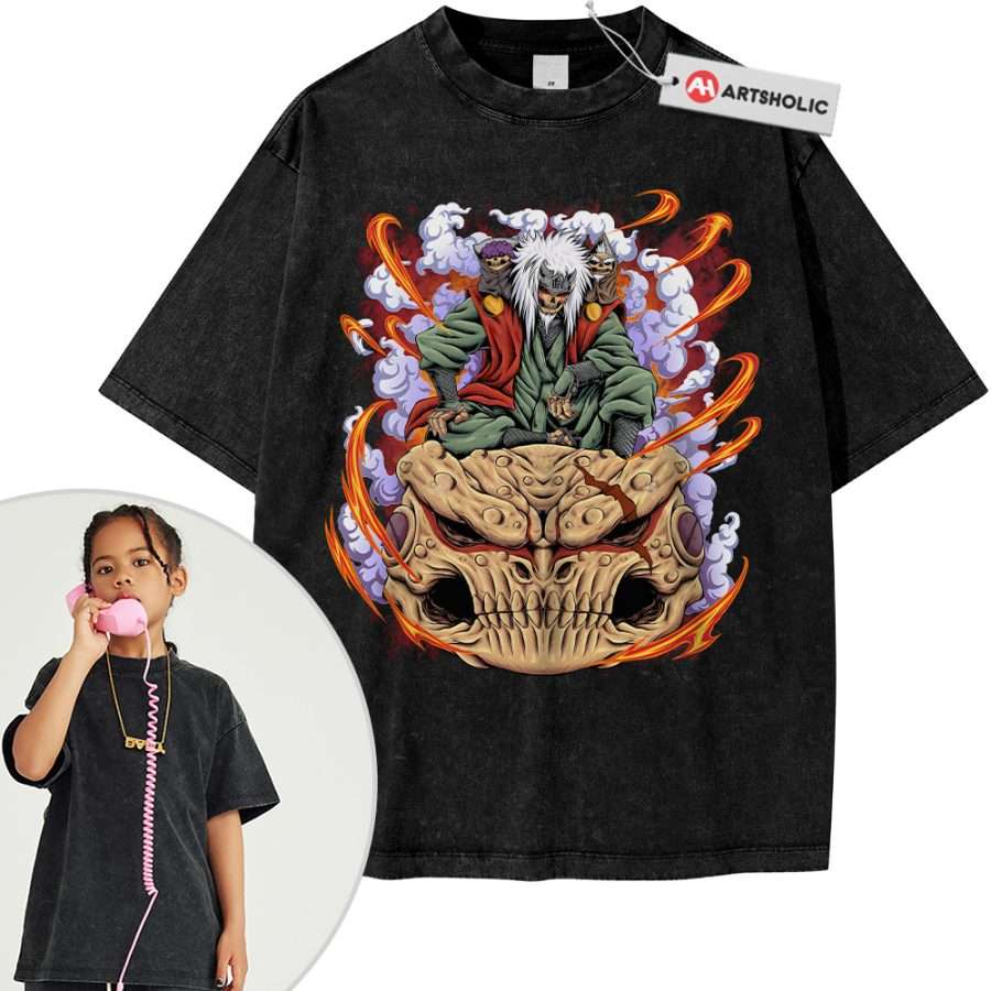 Skull Jiraiya Shirt For Kids, Naruto Shirt For Kids, Anime Shirt For Kids, Vintage T-Shirt For Kids - Image 6