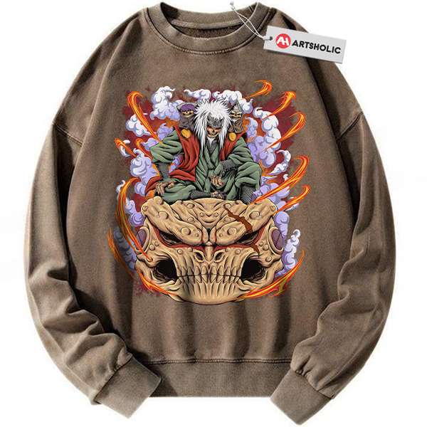 Alternative view of Skull Jiraiya sweatshirt, Naruto sweatshirt, Anime sweatshirt, Vintage Sweater