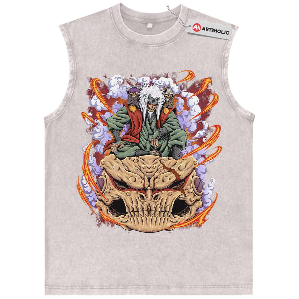 Alternative view of Skull Jiraiya Tank Top, Naruto Tank Top, Anime Tank Top, Vintage Tank Top
