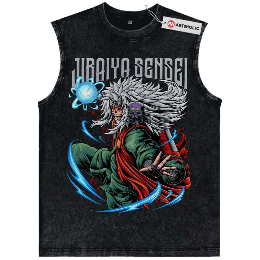 Alternative view of Skull Jiraiya Tank Top, Naruto Tank Top, Anime Tank Top, Vintage Tank Top