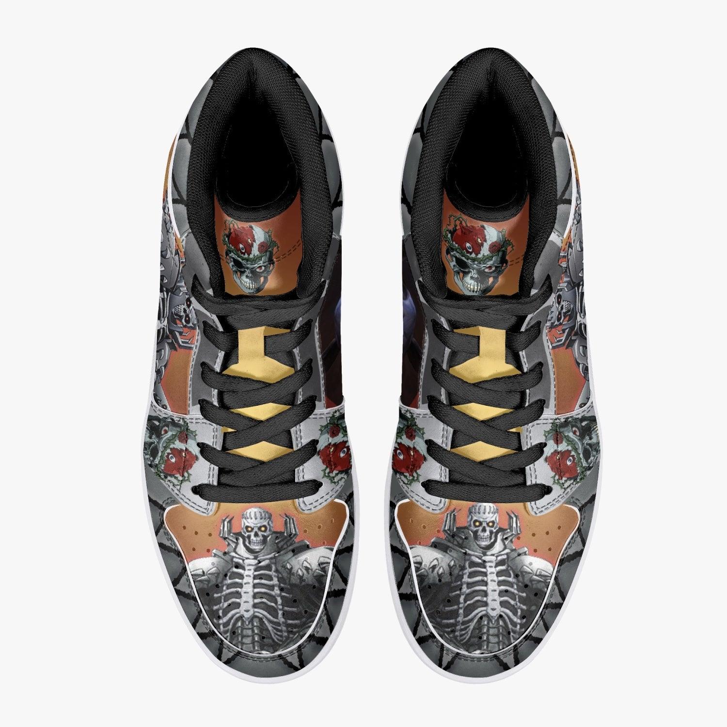 Alternative view of Skull Knight Beruseruku Custom Sneaker Mid 1 Basketball Shoes - Otaku Hall