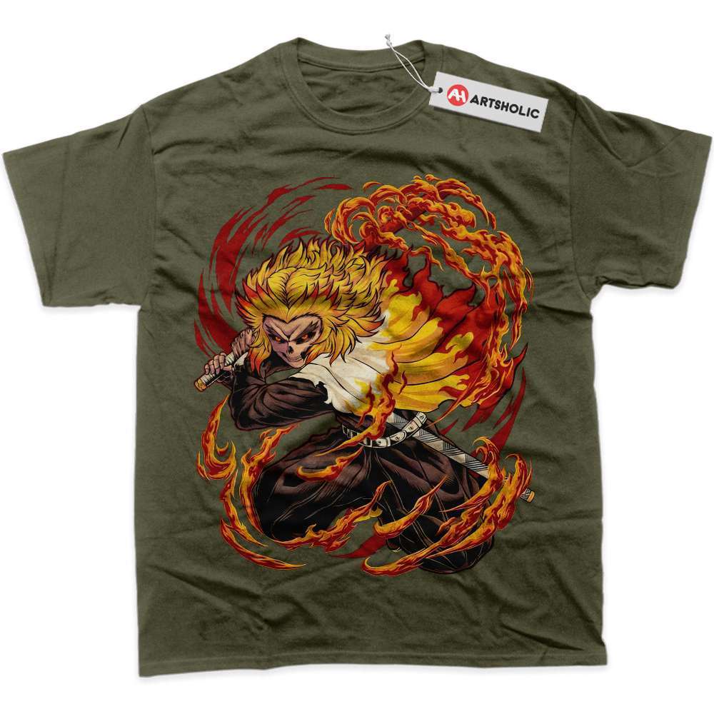 Alternative view of Skull Kyojuro Rengoku Shirt, Demon Slayer Shirt, Anime Shirt, Graphic T-Shirt