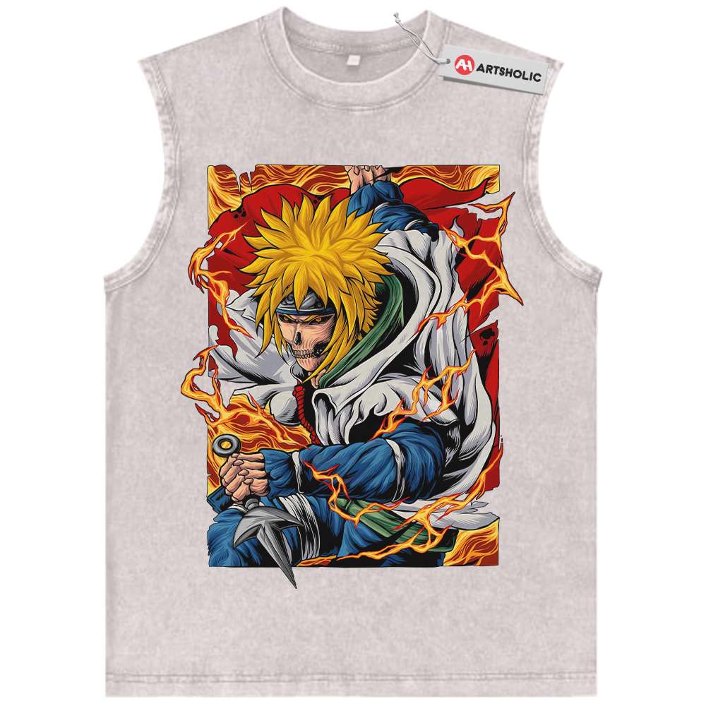 Alternative view of Skull Minato Namikaze Tank Top, Naruto Tank Top, Anime Tank Top, Vintage Tank Top