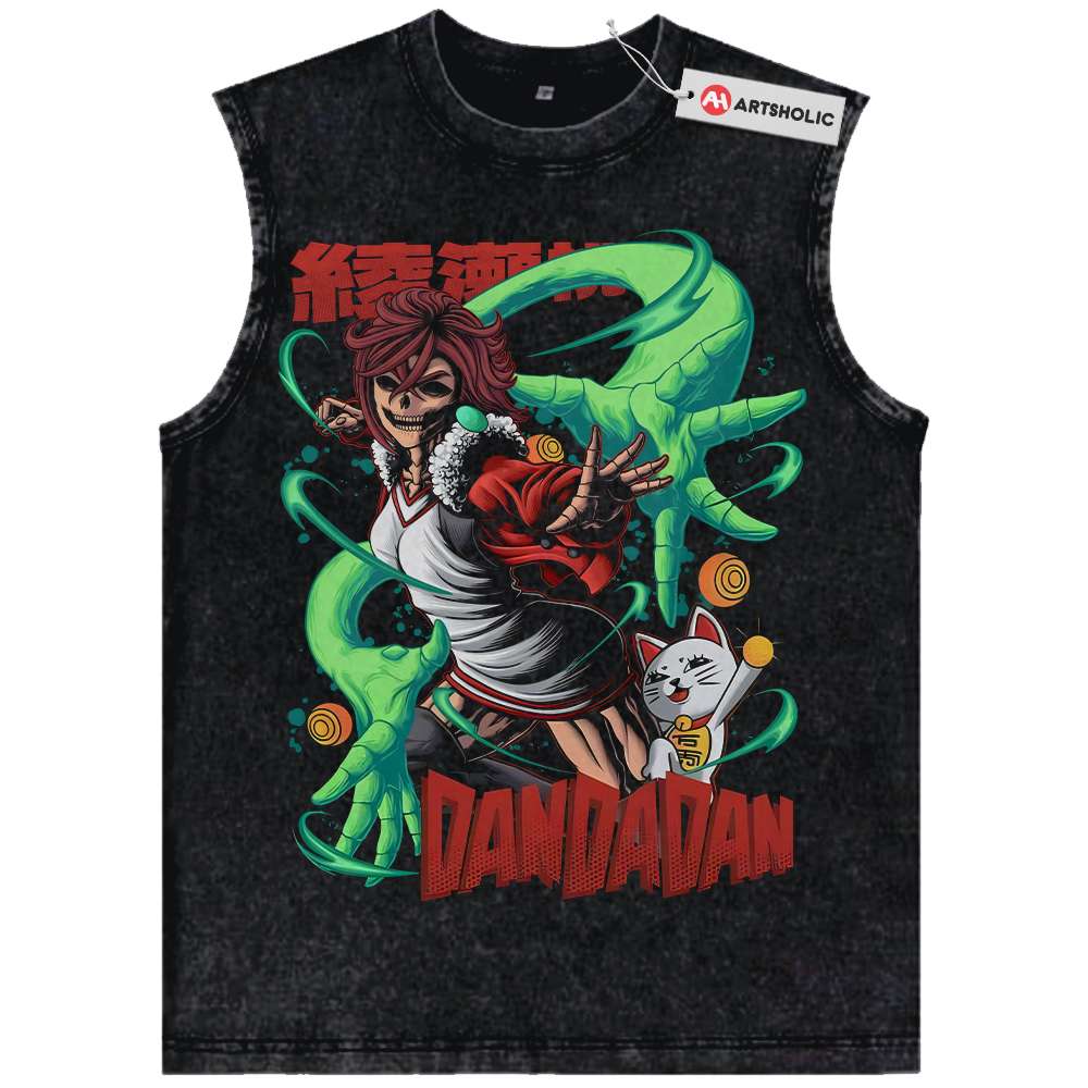 Skull Momo Ayase vs Turbo Granny Tank Top, Dandadan Tank Top, Anime Tank Top, Vintage Tank Top