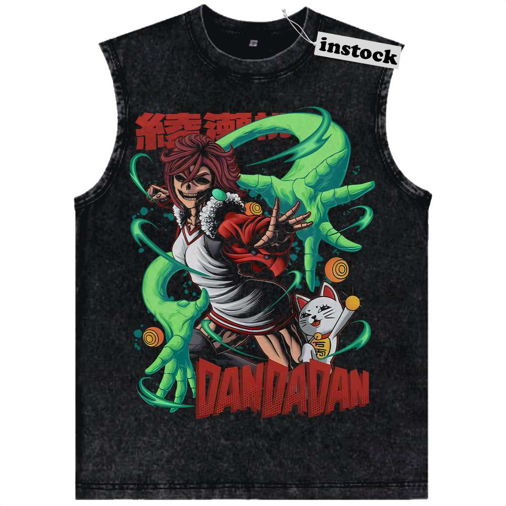 Skull Momo Ayase vs Turbo Granny Tank Top, Dandadan Tank Top, Anime Tank Top, Vintage Tank Top