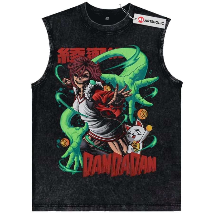 Alternative view of Skull Momo Ayase vs Turbo Granny Tank Top, Dandadan Tank Top, Anime Tank Top, Vintage Tank Top