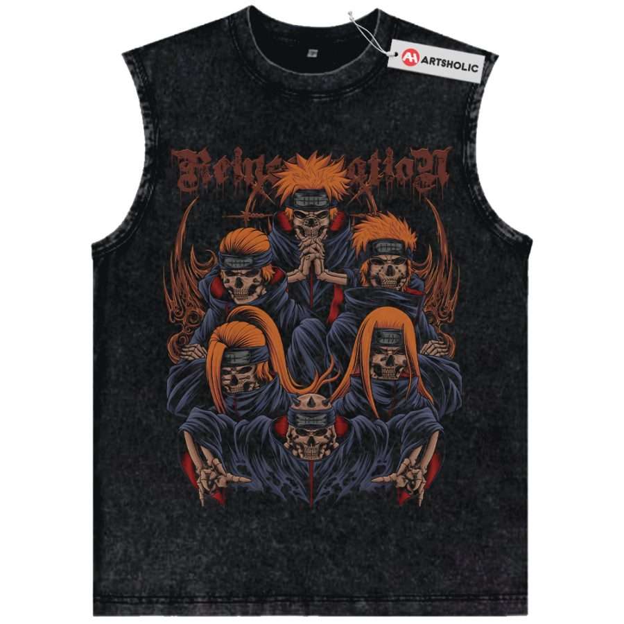 Alternative view of Skull Pain - Nagato Uzumaki Tank Top, Naruto Tank Top, Anime Tank Top, Vintage Tank Top