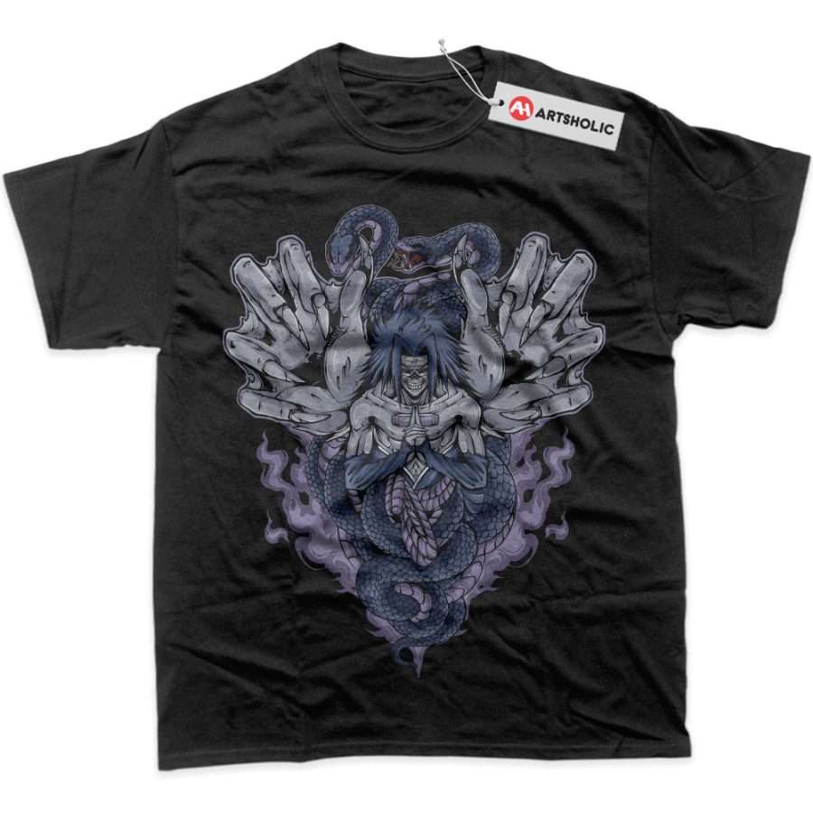 Alternative view of Skull Sasuke Uchiha Shirt, Naruto Shirt, Anime Shirt, Graphic T-Shirt
