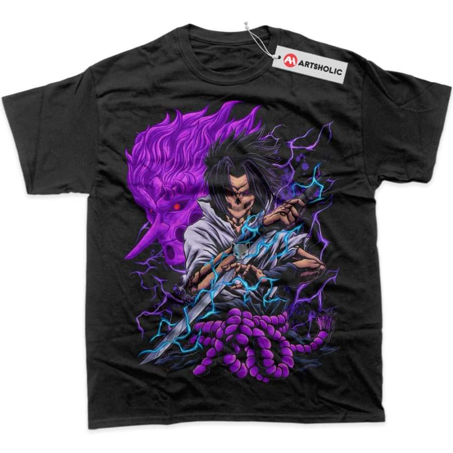 Alternative view of Skull Sasuke Uchiha Shirt, Naruto Shirt, Anime Shirt, Graphic Tee