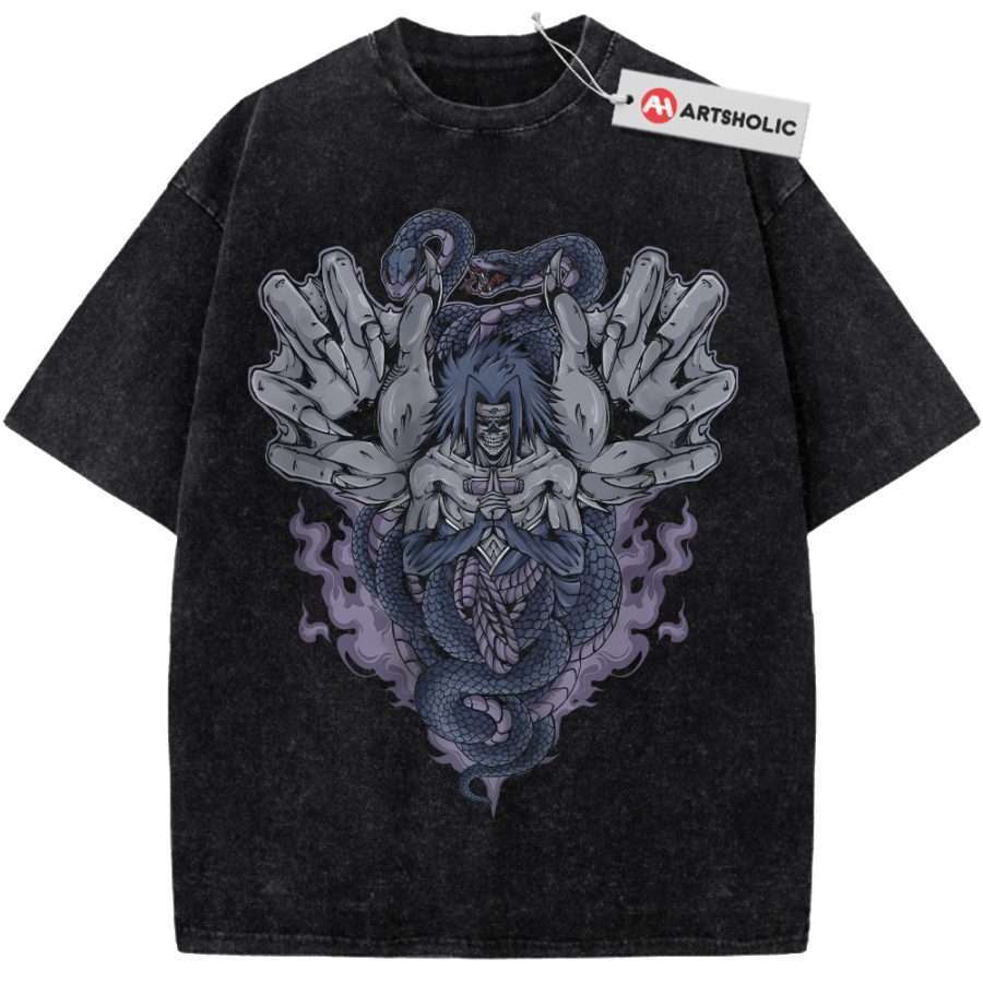 Alternative view of Skull Sasuke Uchiha Shirt, Naruto Shirt, Anime Shirt, Vintage T-Shirt