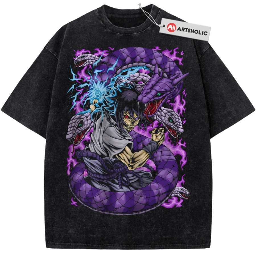 Alternative view of Skull Sasuke Uchiha Shirt, Naruto Shirt, Anime Shirt, Vintage Tee