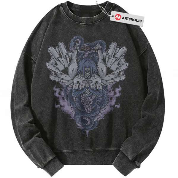 Skull Sasuke Uchiha Sweatshirt, Naruto Sweatshirt, Anime Sweatshirt, Vintage Sweatshirt