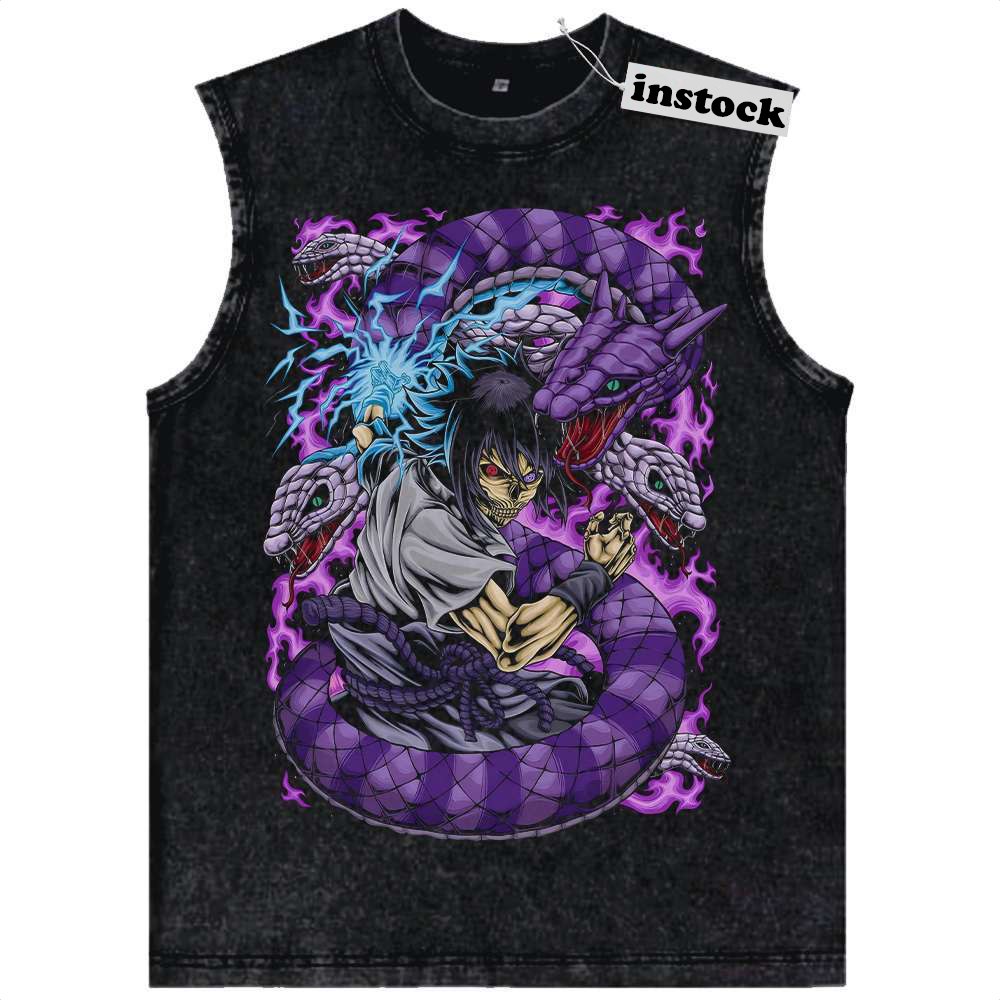 Skull Sasuke Uchiha Tank Top, Naruto Tank Top, Anime Tank Top, Vintage Tank Top
