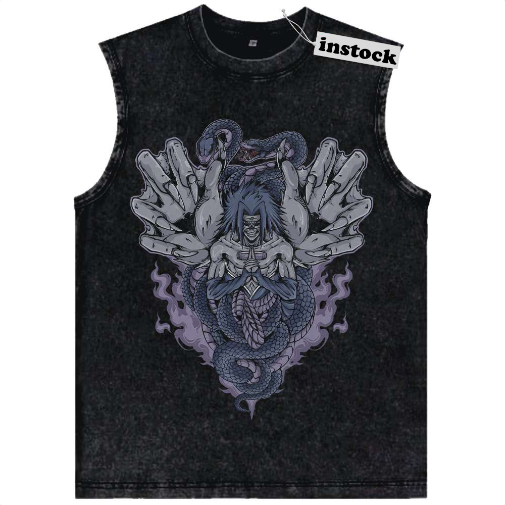 Skull Sasuke Uchiha Tank Top, Naruto Tank Top, Anime Tank Top, Vintage Tank Top