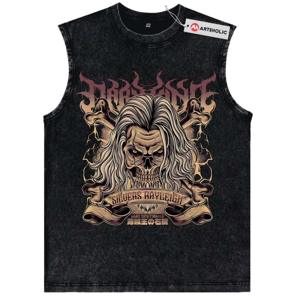 Skull Silvers Rayleigh Tank Top, One Piece Tank Top, Anime Tank Top, Vintage Tank Top