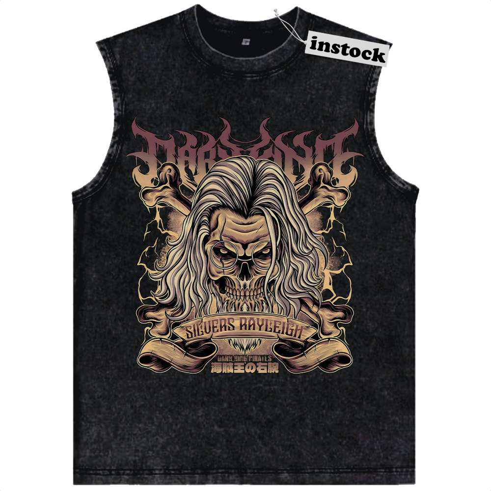 Skull Silvers Rayleigh Tank Top, One Piece Tank Top, Anime Tank Top, Vintage Tank Top