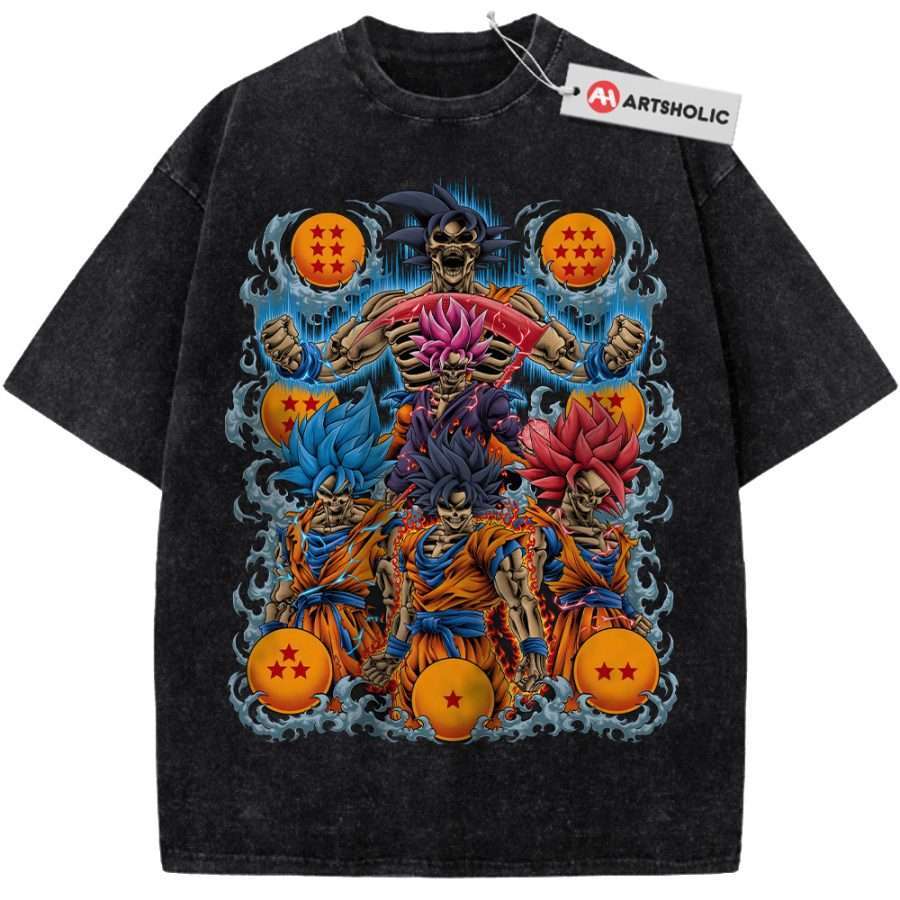 Alternative view of Skull Son Goku Shirt, Dragon Ball Shirt, DBZ Shirt, Anime Shirt, Vintage T-Shirt