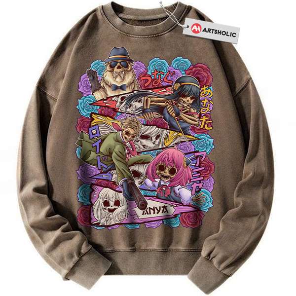 Alternative view of Skull Spy x Family Sweatshirt, Anime Sweatshirt, Vintage Sweater