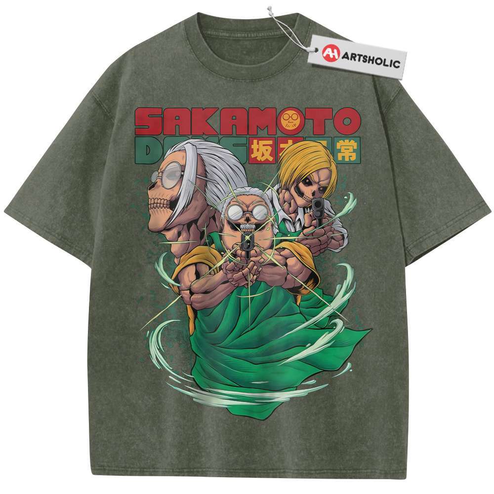 Alternative view of Skull Taro Sakamoto Shirt, Sakamoto Days Shirt, Anime Shirt, Vintage T-Shirt