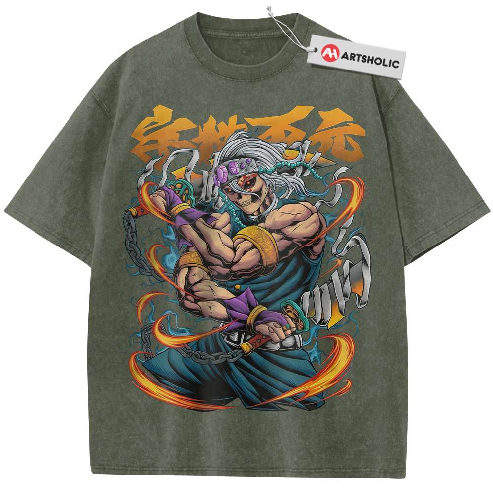 Alternative view of Skull Tengen Uzui Shirt, Demon Slayer Shirt, Anime Shirt, Vintage T-Shirt
