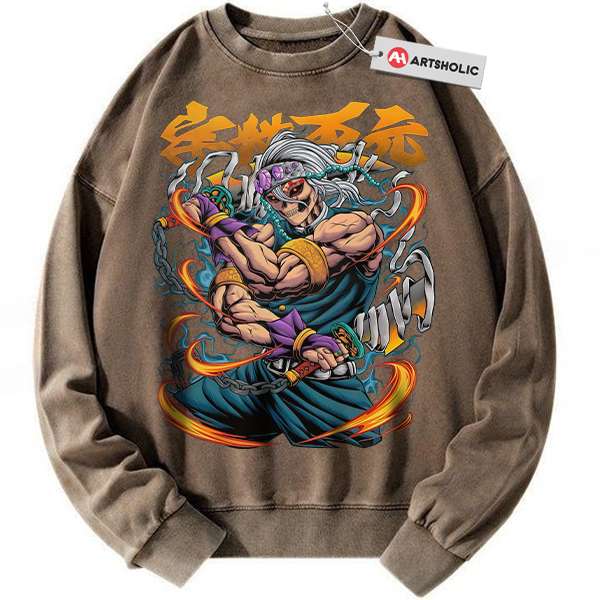 Alternative view of Skull Tengen Uzui Sweatshirt, Demon Slayer Sweatshirt, Anime Sweatshirt, Vintage Sweatshirt