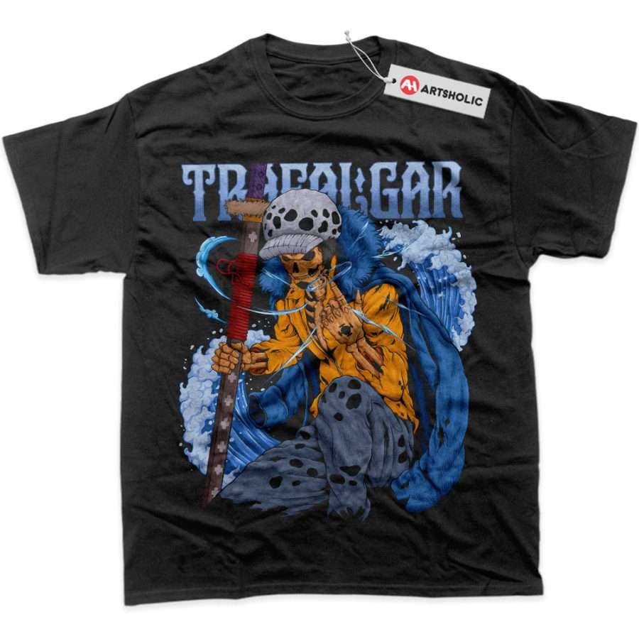 Alternative view of Skull Trafalgar D Water Law Shirt, One Piece Shirt, Anime Shirt, Graphic T-Shirt