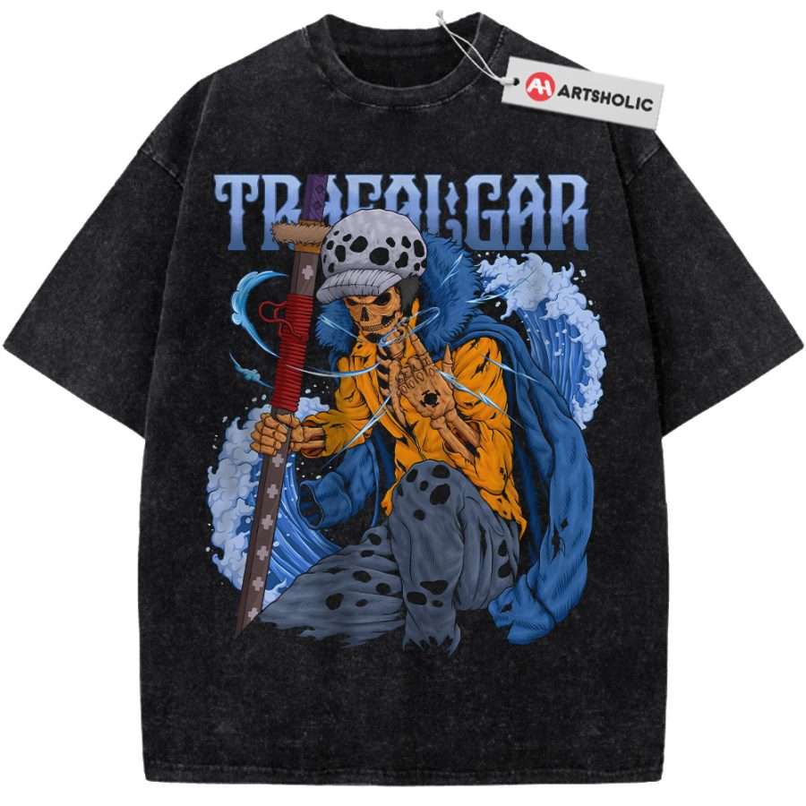 Alternative view of Skull Trafalgar D Water Law Shirt, One Piece Shirt, Anime Shirt, Vintage T-Shirt