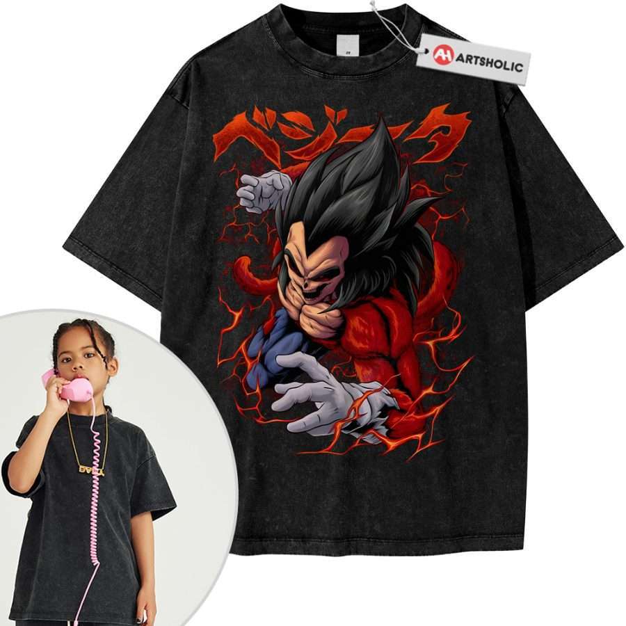 Alternative view of Skull Vegeta JJ4 Shirt For Kids, Dragon Ball Shirt For Kids, DBZ Shirt For Kids, Anime Shirt For Kids, Vintage T-Shirt For Kids