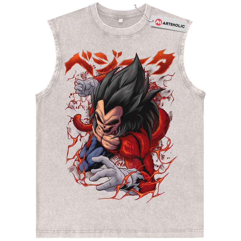 Alternative view of Skull Vegeta JJ4 Tank Top, Dragon Ball Tank Top, DBZ Tank Top, Anime Tank Top, Vintage Tank Top