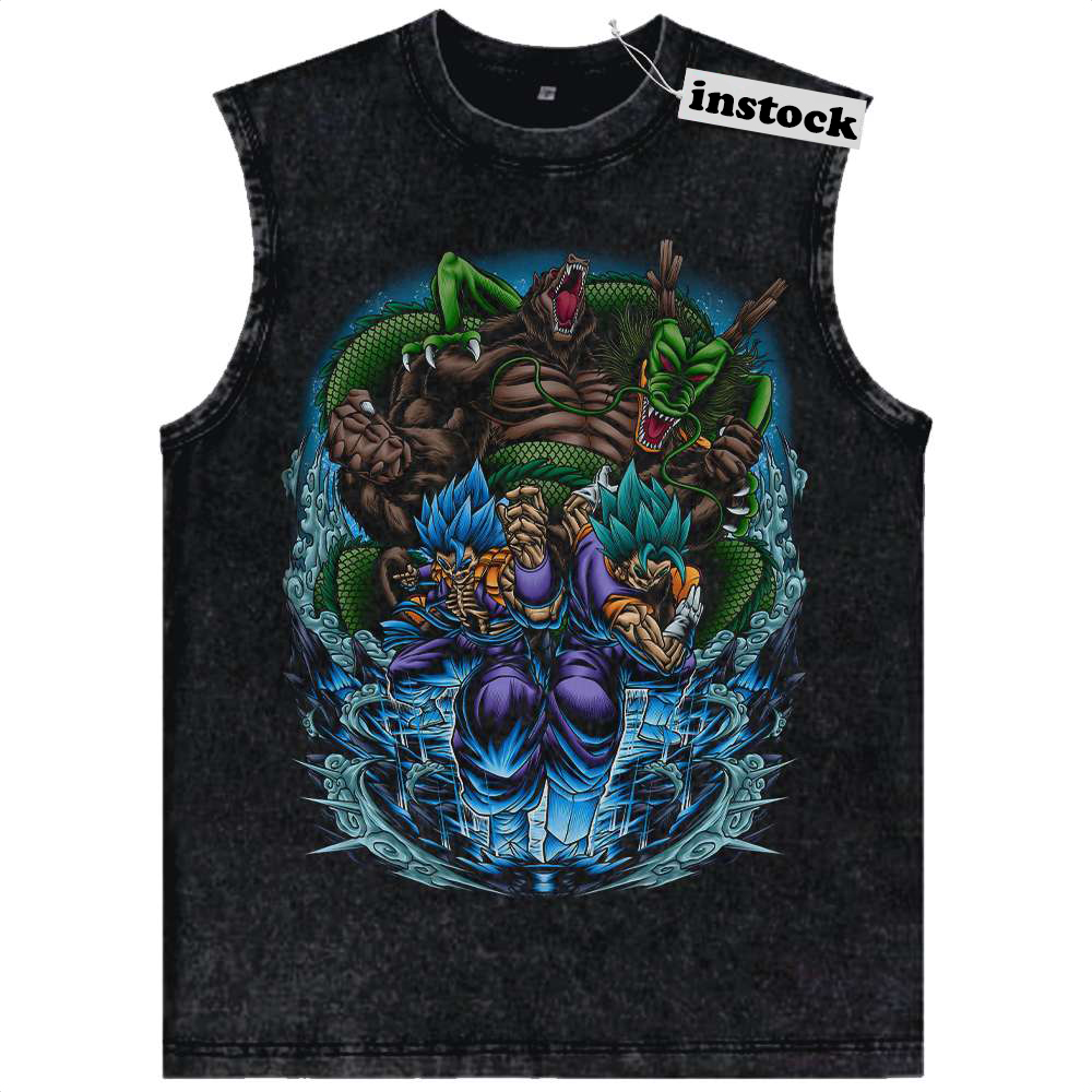 Skull Vegito vs Gogeta Tank Top, Shenron Tank Top, Dragon Ball Tank Top, Anime Tank Top, Vintage Tank Top