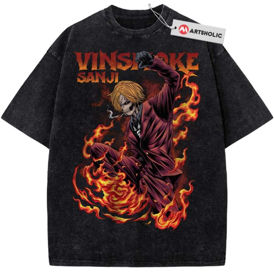 Alternative view of Skull Vinsmoke Sanji Shirt, One Piece Shirt, Anime Shirt, Vintage Tee
