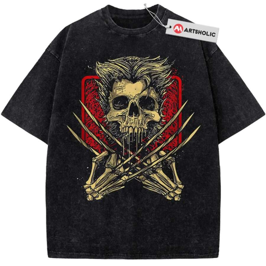 Alternative view of Skull Wolverine Shirt, Marvel Comics Shirt, Vintage T-Shirt