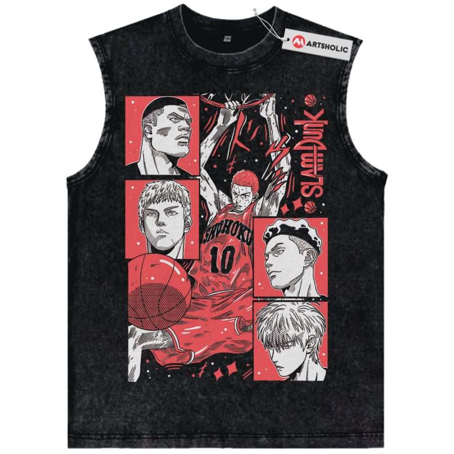 Alternative view of Slam Dunk Tank Top, Anime Tank Top, Vintage Tank Top