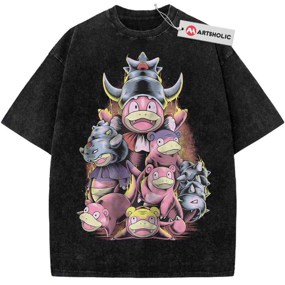 Alternative view of Slowpoke Shirt, Slowbro Shirt, Slowking Shirt, Pokemon shirt, Anime Shirt, Vintage T-Shirt
