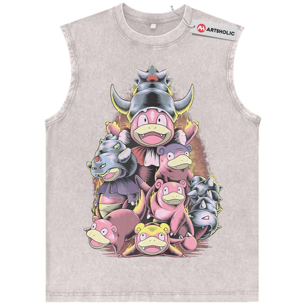 Alternative view of Slowpoke Tank Top, Slowbro Tank Top, Slowking Tank Top, Pokemon Tank Top, Anime Tank Top, Vintage Tank Top