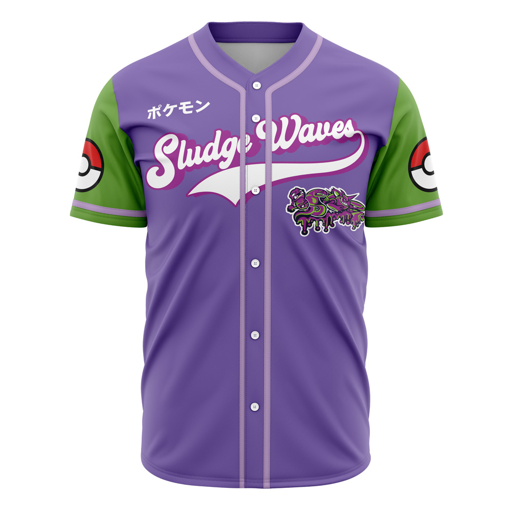 Sludge Waves Pokemon Custom Baseball Jersey - Otaku Hall