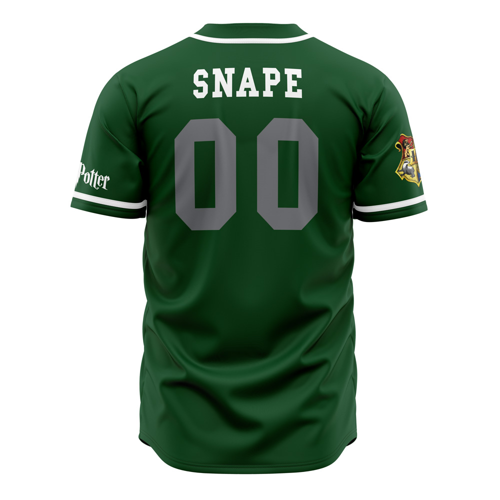 Alternative view of Slytherin Serpents House Harry Potter Custom Baseball Jersey - Otaku Hall