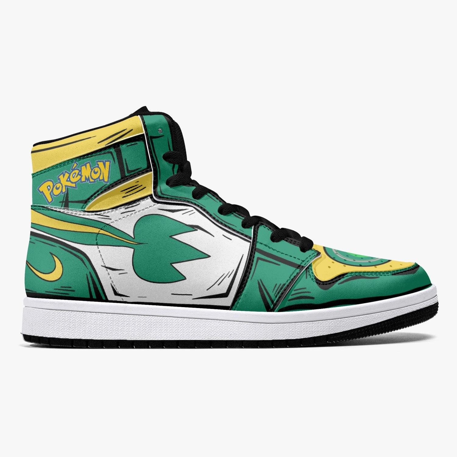 Alternative view of Snivy Pokemon Custom Sneaker Mid 1 Basketball Shoes - Otaku Hall