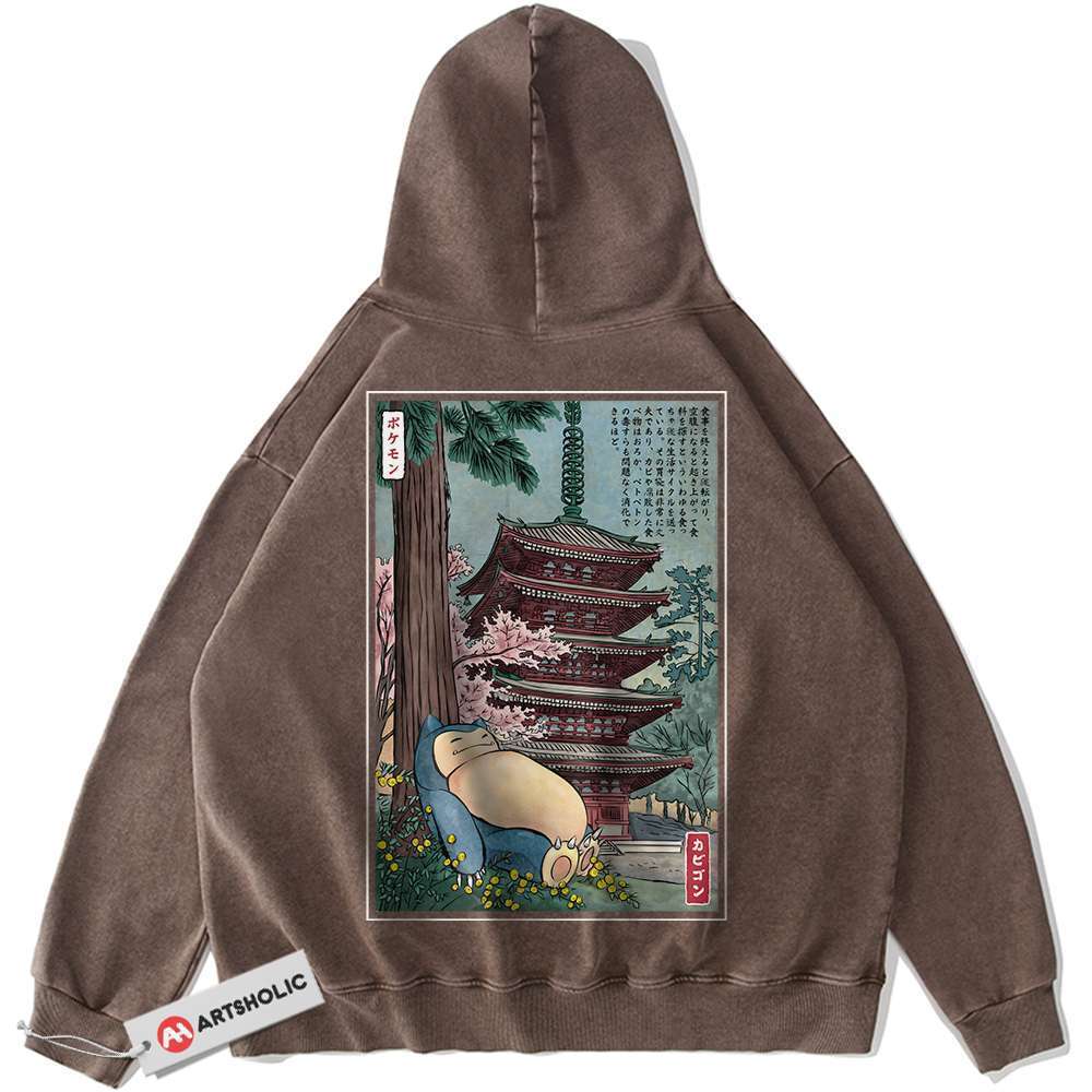 Alternative view of Snorlax Hoodie, Pokemon Hoodie, Anime Hoodie, Vintage Hoodie