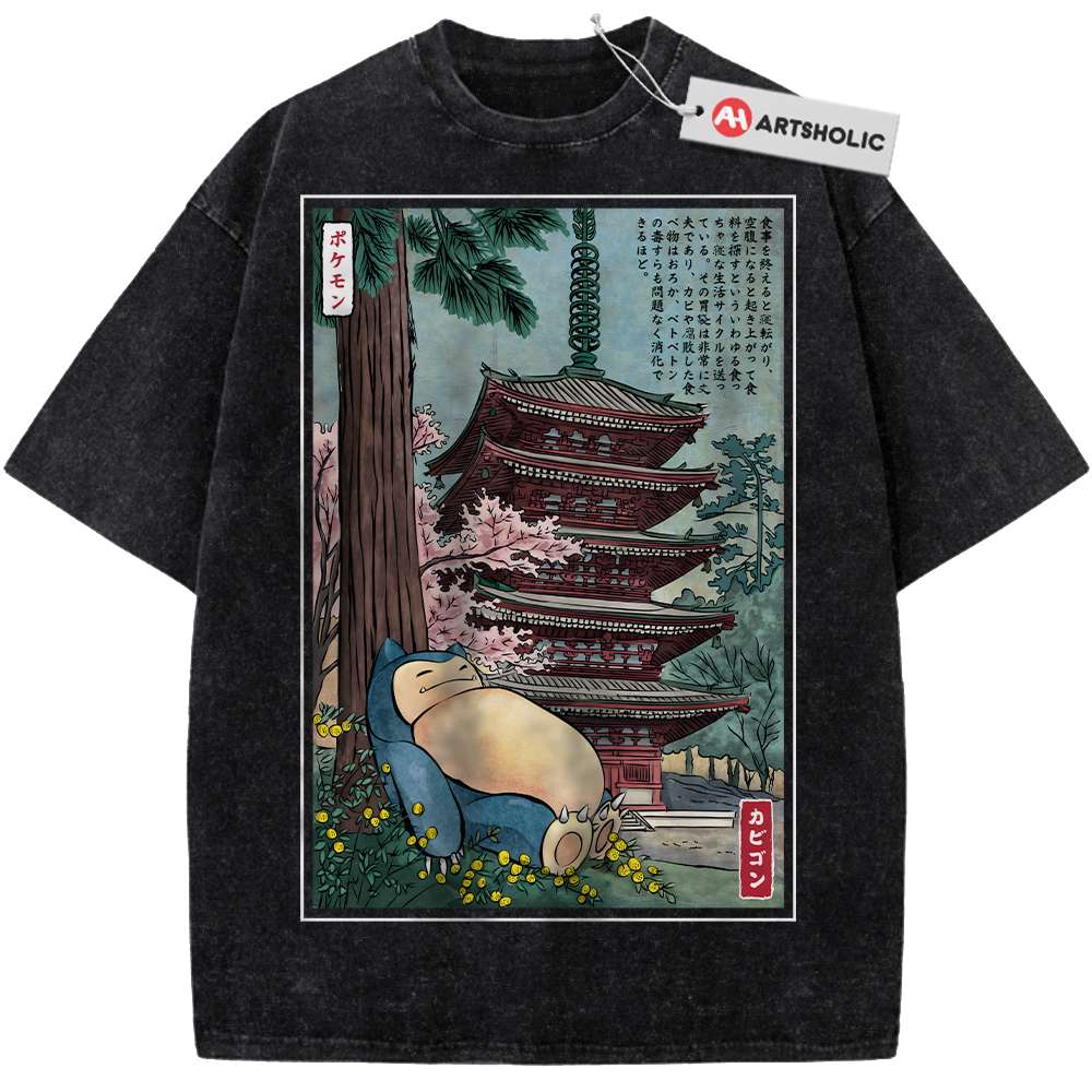 Alternative view of Snorlax Shirt, Pokemon shirt, Anime Shirt, Vintage Tee