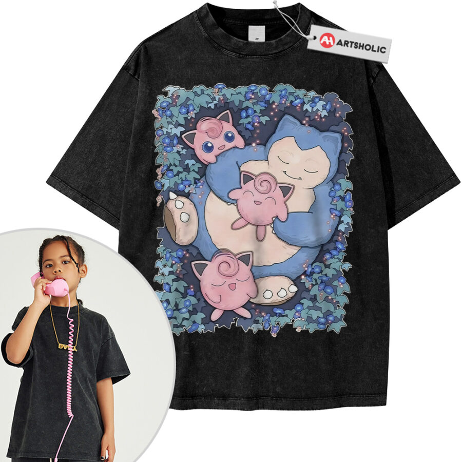 Snorlax vs Jigglypuff  Shirt For Kids, Pokemon  Shirt For Kids, Anime Vintage Shirt For Kids - Image 6